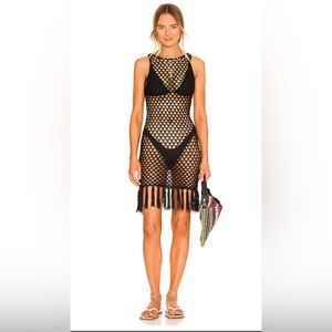 SUPERDOWN- black knit cover up